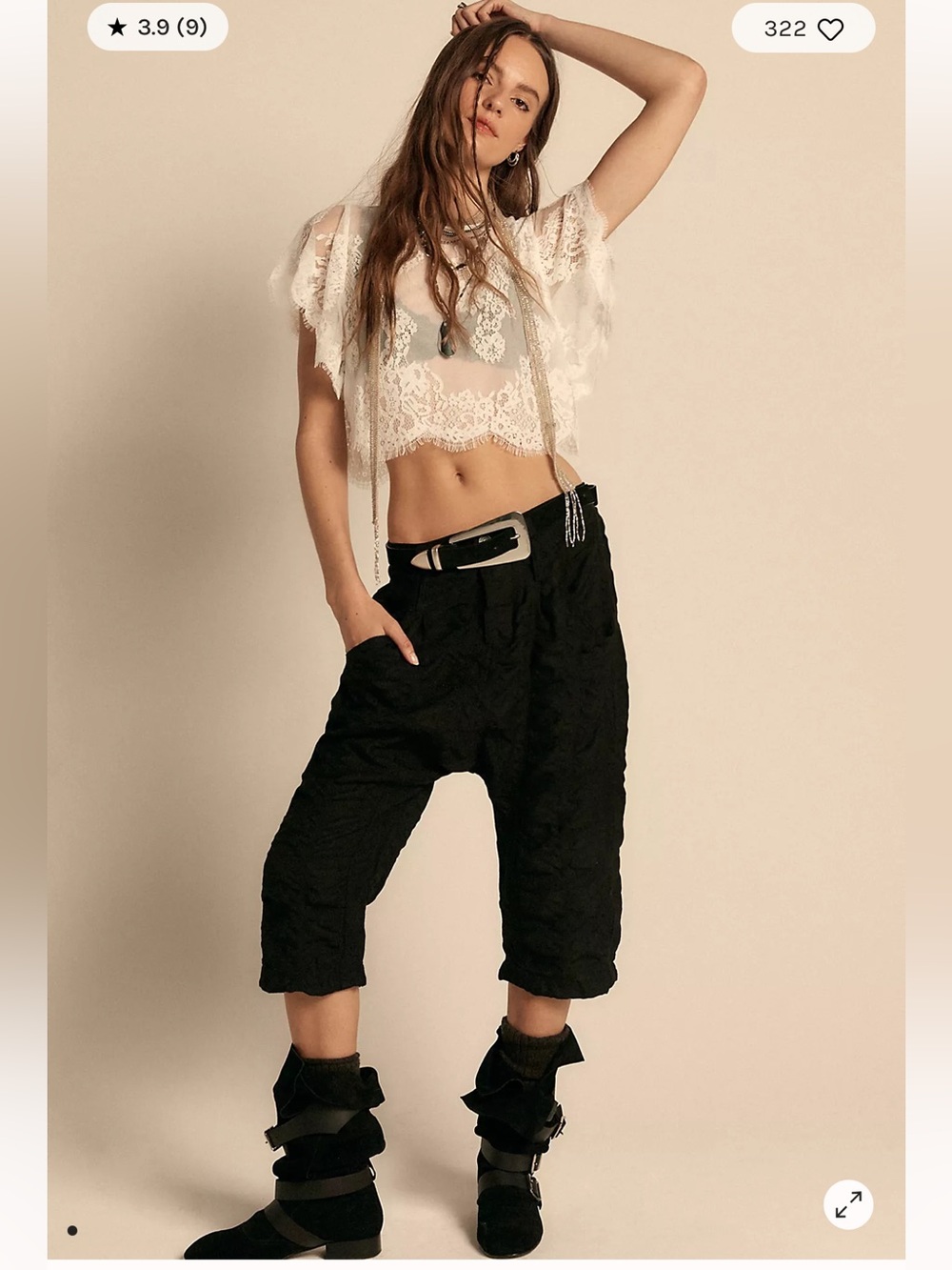 We The Free Maven Cozy Crop Harem Pants